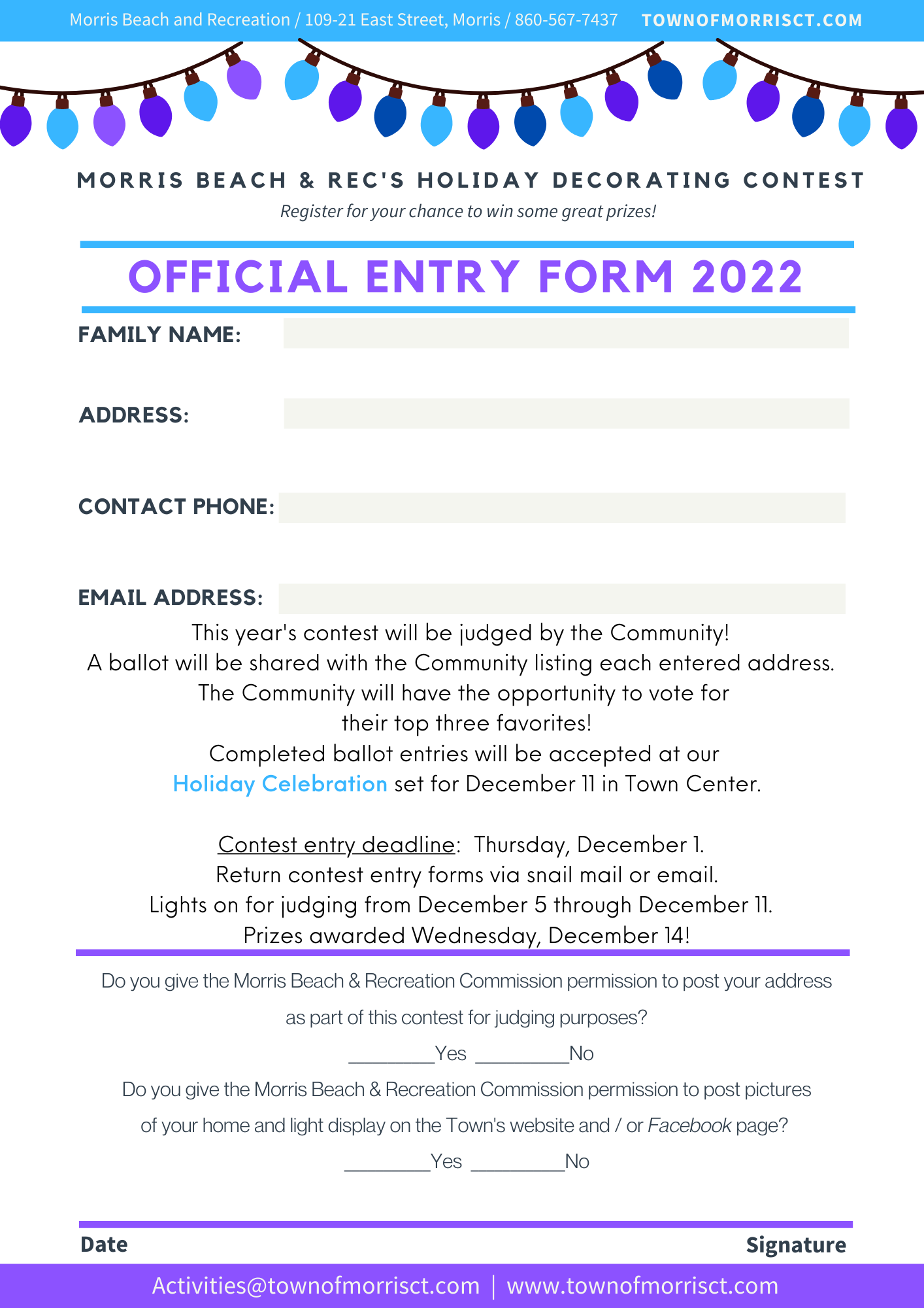 Beach & Recreation Town of Morris, CT